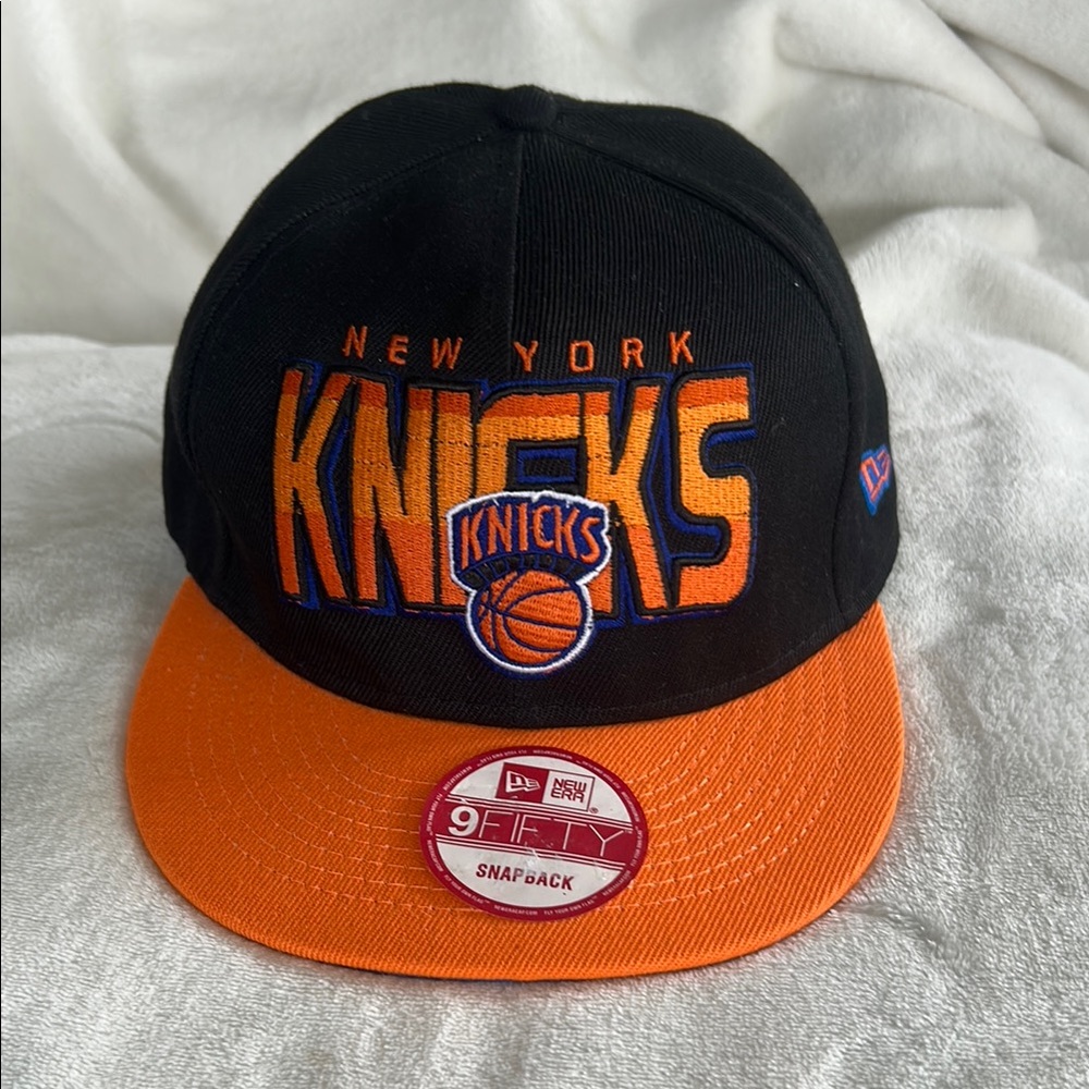 New Era Kids New York Knicks Black and Orange Hat